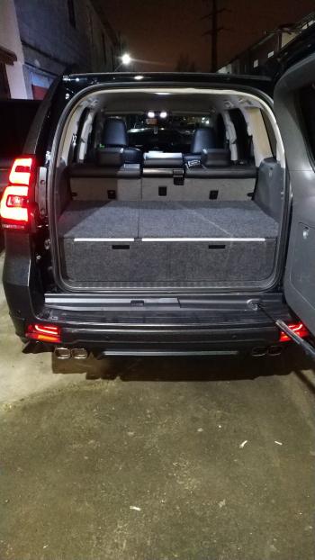 24 999 р. Органайзер в багажник для Toyota Land Cruiser Prado 150 (2 выдв.ящика+спальник) дорестайлинг РФ 150-003  с доставкой в г. Керчь. Увеличить фотографию 2
