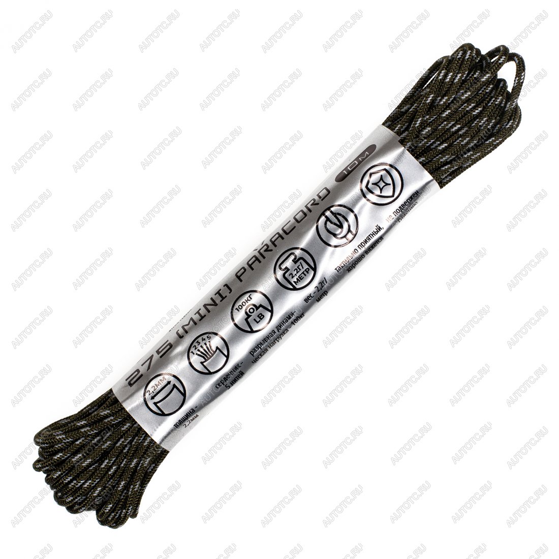 329 р. Паракорд 275 (мини) CORD nylon 10м световозвращающий (army green) CORD 275.n10.lm.a.gr  с доставкой в г. Керчь