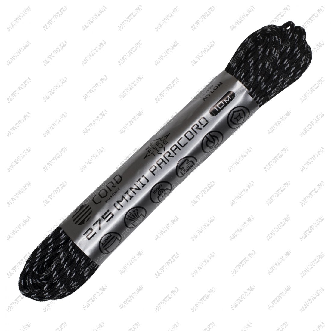 319 р. Паракорд 275 (мини) CORD nylon 10м световозвращающий (black) CORD 275.n10.lm.b  с доставкой в г. Керчь