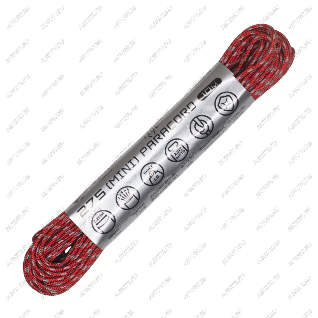 329 р. Паракорд 275 (мини) CORD nylon 10м световозвращающий (red) CORD 275.n10.lm.r  с доставкой в г. Керчь