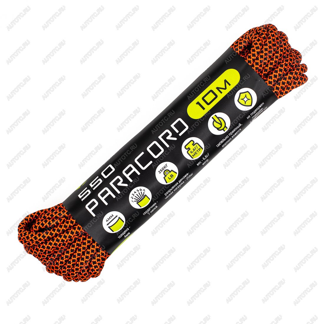 260 р. Паракорд 550 CORD nylon 10м (neon orange snake) CORD 550.n10.n.or.sn  с доставкой в г. Керчь