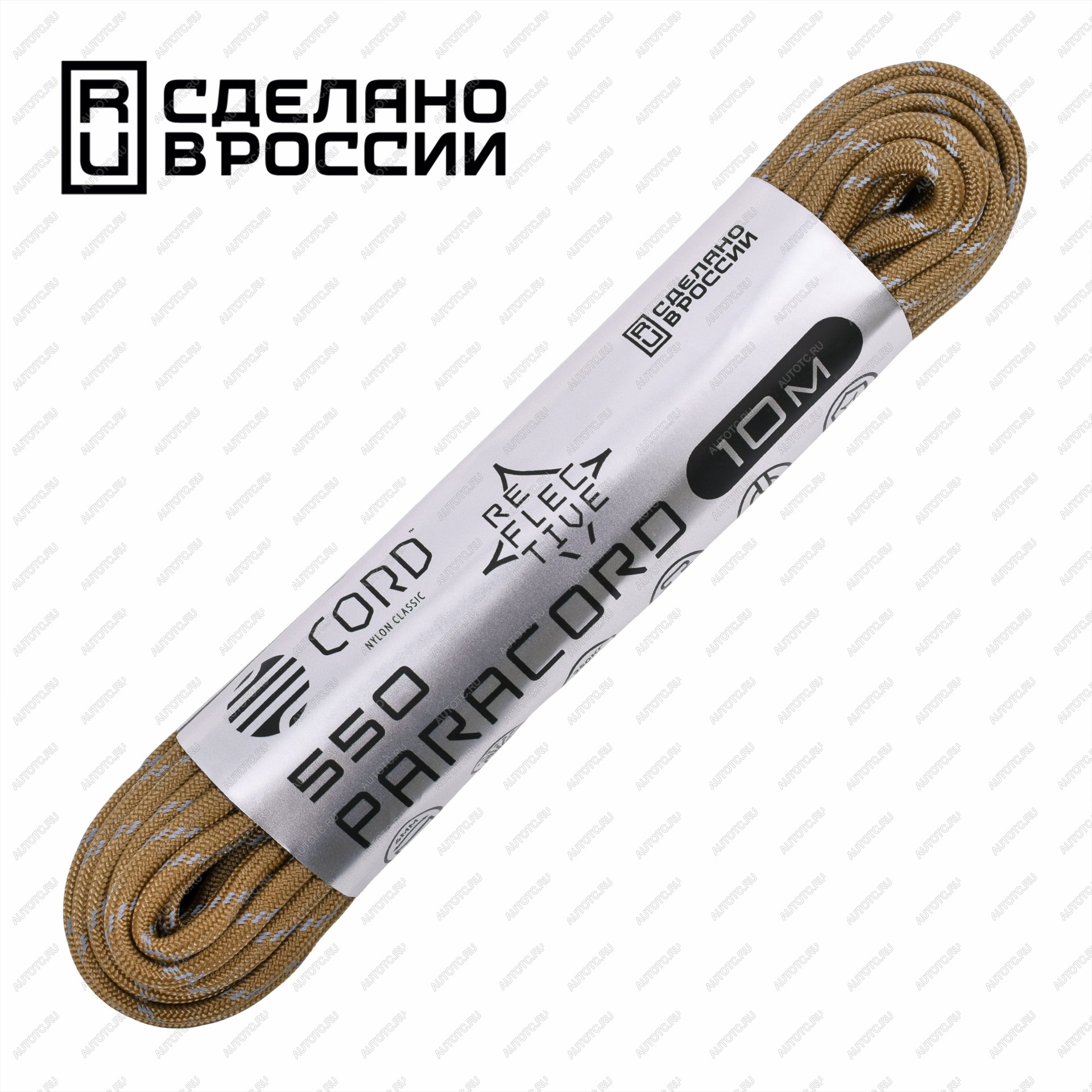 389 р. Паракорд 550 CORD nylon 10м световозвращающий (coyote) CORD 550.n10.lm.cyt  с доставкой в г. Керчь