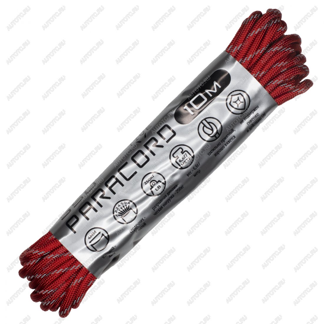 399 р. Паракорд 550 CORD nylon 10м световозвращающий (red) CORD 550.n10.lm.r  с доставкой в г. Керчь