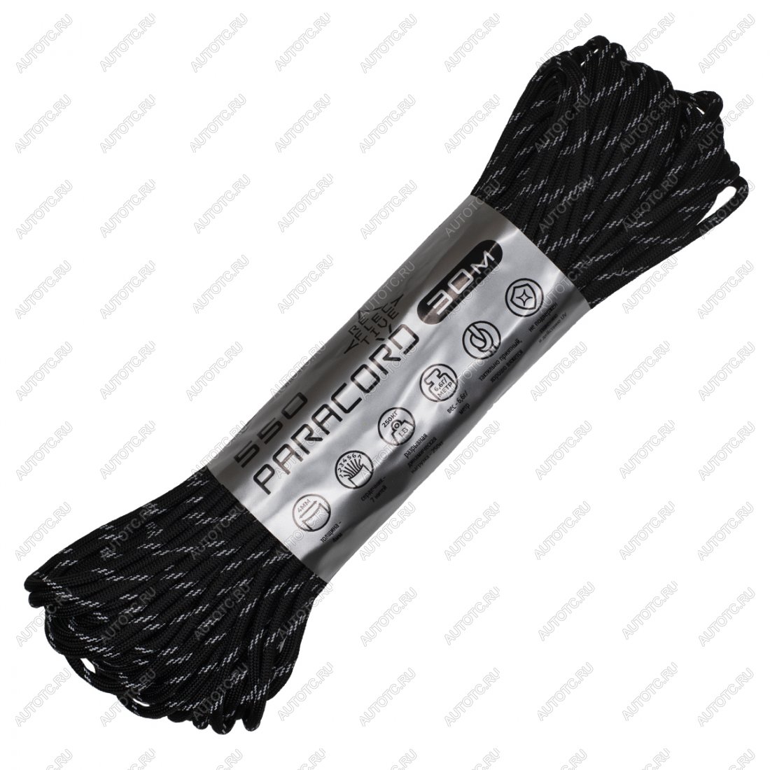 979 р. Паракорд 550 CORD nylon 30м световозвращающий (black) CORD 550.n30.lm.b  с доставкой в г. Керчь