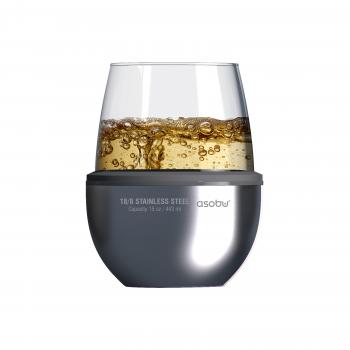 2 379 р. Термобокал для вина WINE KUZIE 440 мл, серебряный ASOBU stl24.11-silver  с доставкой в г. Керчь. Увеличить фотографию 2