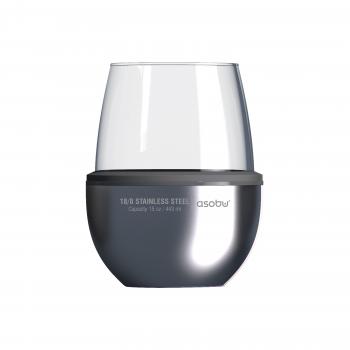 2 379 р. Термобокал для вина WINE KUZIE 440 мл, серебряный ASOBU stl24.11-silver  с доставкой в г. Керчь. Увеличить фотографию 1