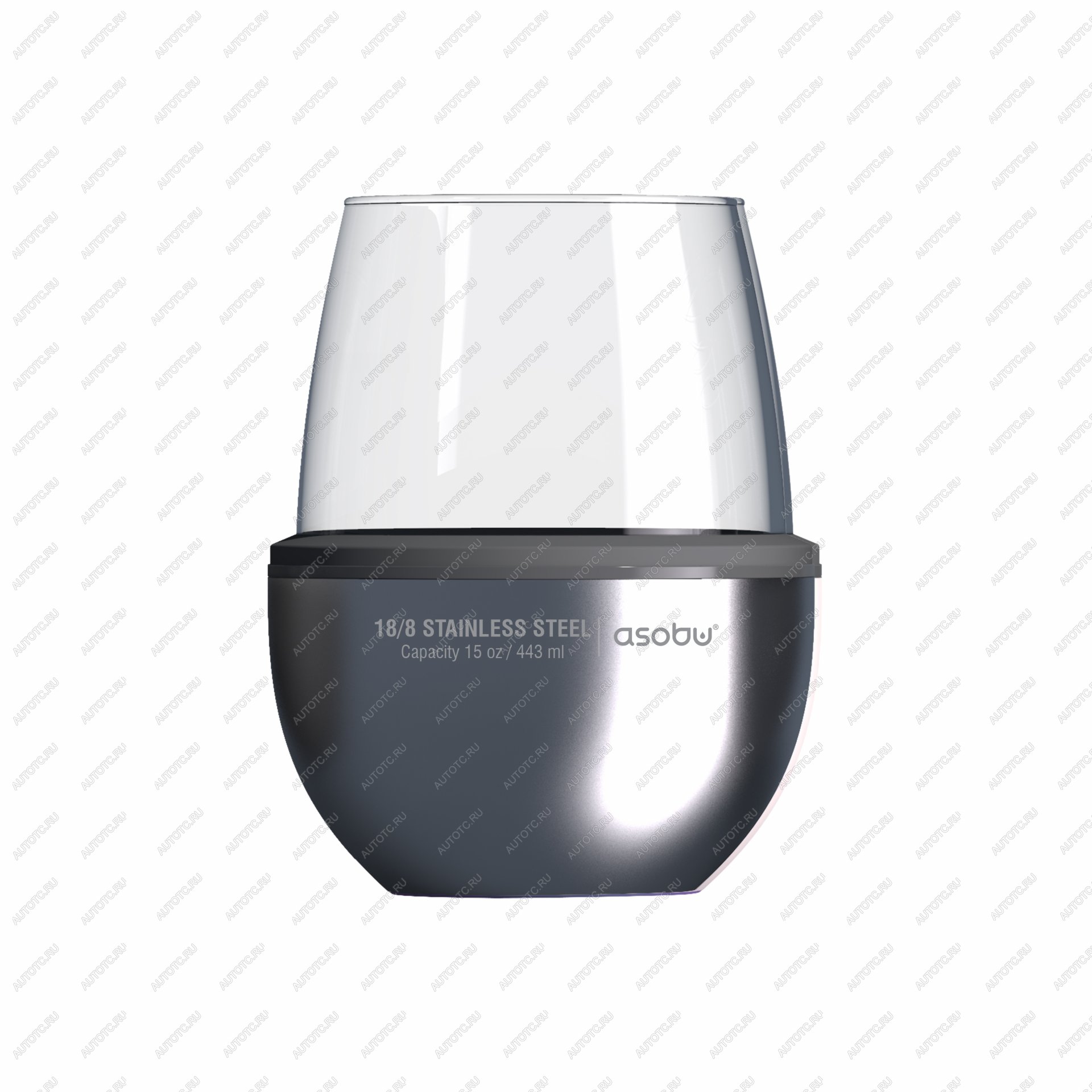 2 379 р. Термобокал для вина WINE KUZIE 440 мл, серебряный ASOBU stl24.11-silver  с доставкой в г. Керчь