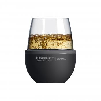 2 159 р. Термобокал для вина WINE KUZIE 440 мл, черный ASOBU stl24.06-black  с доставкой в г. Керчь. Увеличить фотографию 2