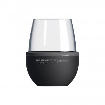 2 159 р. Термобокал для вина WINE KUZIE 440 мл, черный ASOBU stl24.06-black  с доставкой в г. Керчь. Увеличить фотографию 1