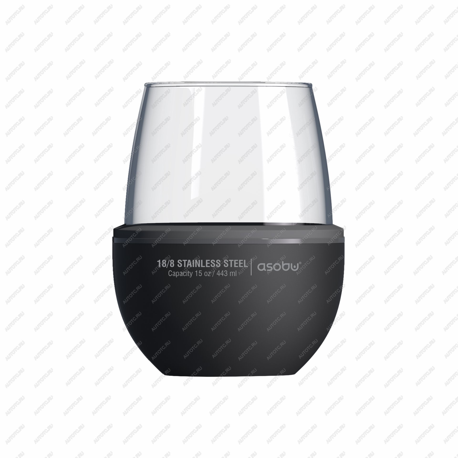 2 159 р. Термобокал для вина WINE KUZIE 440 мл, черный ASOBU stl24.06-black  с доставкой в г. Керчь