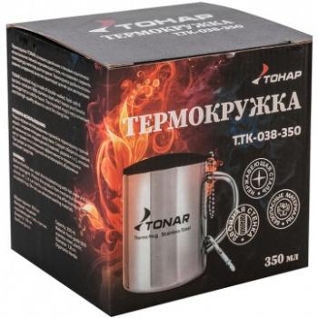 819 р. Термокружка ТОНАР 350ML металлическая, с пластиковой крышкой+карабин ТОНАР t.tk-038-350  с доставкой в г. Керчь. Увеличить фотографию 2