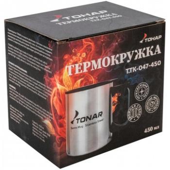 669 р. Термокружка ТОНАР 450ML с пластиковой крышкой ТОНАР t.tk-047-450  с доставкой в г. Керчь. Увеличить фотографию 5