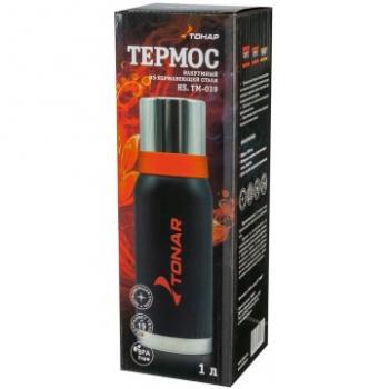 2 309 р. Термос ТОНАР 1000 мл. Черный (2 крышки-кружки) ТОНАР hs.tm-039  с доставкой в г. Керчь. Увеличить фотографию 3