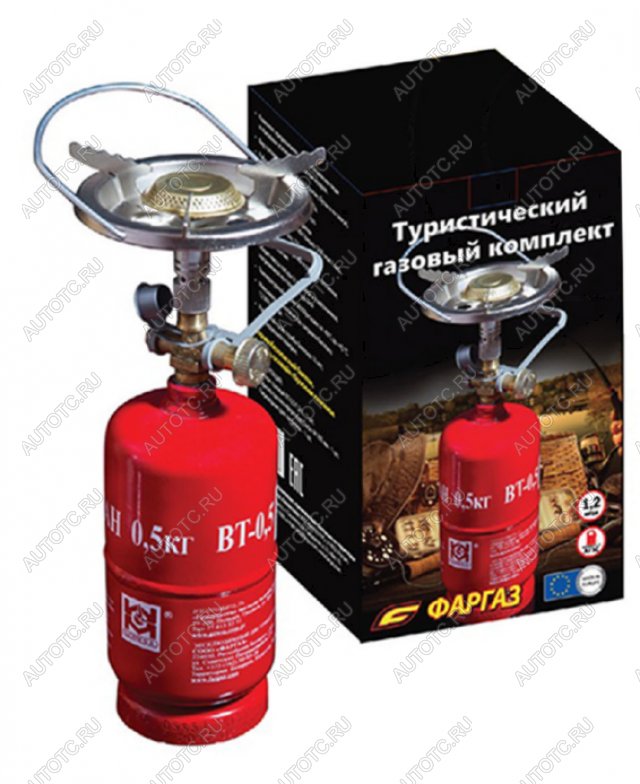 4 009 р. Туристический газовый комплект (Баллон 1,2 л + газовая горелка) Grotkuv (РП) GZWM lpg-set1  с доставкой в г. Керчь