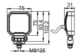 1 319 р. Фара водительского света РИФ 25W LED РИФ sm-3025-sfb  с доставкой в г. Керчь. Увеличить фотографию 4