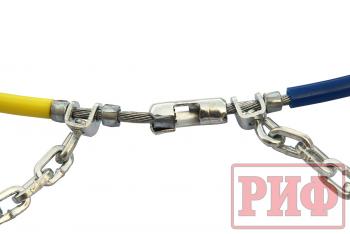 10 049 р. Цепи противоскольжения РИФ 4х4 "соты" 16 мм, 25570R18, 25575R17, 26575R16, 26555R19, 26565R18, 26570R17, 27560R18, 27570R16, 32x11,5R15 (к-т 2 шт.) РИФ rif18-0-0000267  с доставкой в г. Керчь. Увеличить фотографию 8