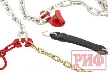 10 049 р. Цепи противоскольжения РИФ 4х4 "соты" 16 мм, 25570R18, 25575R17, 26575R16, 26555R19, 26565R18, 26570R17, 27560R18, 27570R16, 32x11,5R15 (к-т 2 шт.) РИФ rif18-0-0000267  с доставкой в г. Керчь. Увеличить фотографию 7
