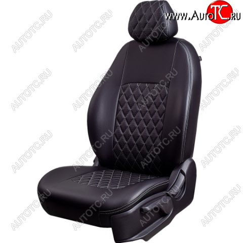 9 499 р. Комплект чехлов сидений (РЗС 60/40 3Г Илана+Орегон) Турин Ромб Lord Autofashion  Chery Tiggo 4 (2017-2020) дорестайлинг (черный, вставка серая, строчка серая)  с доставкой в г. Керчь