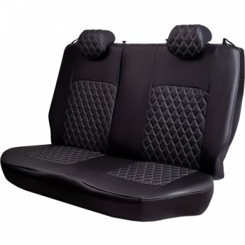 9 499 р. Комплект чехлов сидений (РЗС 60/40 3Г Илана+Орегон) Турин Ромб Lord Autofashion  Chery Tiggo 4 (2017-2020) дорестайлинг (черный, вставка серая, строчка серая)  с доставкой в г. Керчь. Увеличить фотографию 3