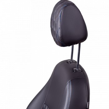 9 449 р. Комплект чехлов сидений (РЗС 60/40 3Г Илана+Орегон) Турин Ромб Lord Autofashion  Chery Tiggo 4 (2017-2020) дорестайлинг (черный, вставка серая, строчка синяя)  с доставкой в г. Керчь. Увеличить фотографию 6