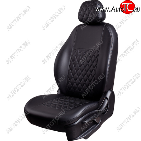 9 449 р. Комплект чехлов сидений (РЗС 60/40 3Г Илана+Орегон) Турин РОМБ Lord Autofashion  Chery Tiggo 4 (2017-2020) дорестайлинг (черный, вставка черная, строчка черная)  с доставкой в г. Керчь