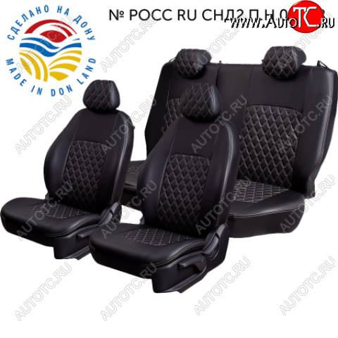 9 449 р.  Комплект чехлов сидений (Экокожа ИЛАНА+ОРЕГОН)  Chevrolet Aveo T250 седан рестайлинг (2006-2011) (Черный+бежевый)  с доставкой в г. Керчь