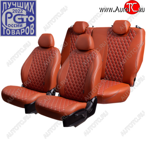 10 799 р. Комплект чехлов для сидений (Экокожа ОРЕГОН)   Chevrolet Lacetti ( седан,  универсал,  хэтчбек) (2002-2013), Daewoo Gentra ( KLAS) (2005-2016) (Коричневый+бежевый)  с доставкой в г. Керчь