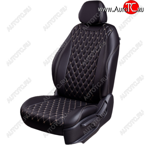 10 299 р. Комплект чехлов для сидений (РЗСиС 60/40 Орегон) БАЙРОН Lord Autofashion  Chevrolet Niva  2123 (2002-2020) дорестайлинг, рестайлинг (черный, вставка черная, строчка бежевая)  с доставкой в г. Керчь