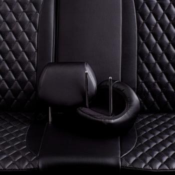 10 299 р. Комплект чехлов для сидений (РЗСиС 40/60 ЗГ Орегон) БАЙРОН Lord Autofashion  Chevrolet Spark  M300 (2010-2015), Ravon R2 (2016-2025) (черный, вставка черная, строчка черная)  с доставкой в г. Керчь. Увеличить фотографию 6