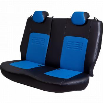 9 449 р. Комплект чехлов для сидений ( N100, ЦЗС, Экокожа Илана+Орегон), Lord Autofashion ТУРИН Daewoo Nexia дорестайлинг (1995-2008) (Черный, вставка синяя, строчка синяя)  с доставкой в г. Керчь. Увеличить фотографию 7