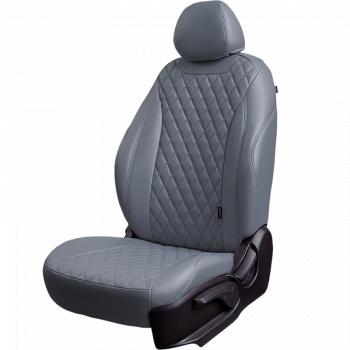 19 649 р. Чехлы для сидений (РЗСиС6040, Экокожа ОРЕГОН) БАЙРОН Lord Auto  Ford Focus  3 (2010-2019) универсал дорестайлинг, хэтчбэк дорестайлинг, седан дорестайлинг, седан рестайлинг, универсал рестайлинг, хэтчбэк рестайлинг (серый)  с доставкой в г. Керчь. Увеличить фотографию 2