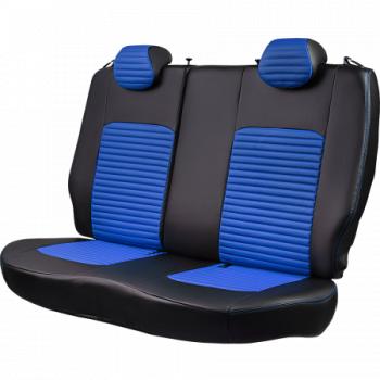 5 349 р. Комплект чехлов для сидений (РЗС 40/60. 2П Илана+Орегон) ТУРИН-3 Lord Autofashion  Hyundai Accent ( X3,  MC) (1997-2011) седан рестайлинг, седан, хэтчбек (черный, вставка синяя, строчка синяя)  с доставкой в г. Керчь. Увеличить фотографию 6