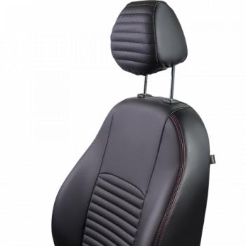 5 349 р. Комплект чехлов для сидений (РЗС 40/60. 2П Илана+Орегон) ТУРИН-3 Lord Autofashion  Hyundai Accent ( X3,  MC) (1997-2011) седан рестайлинг, седан, хэтчбек (черный, вставка черная, строчка красная)  с доставкой в г. Керчь. Увеличить фотографию 6