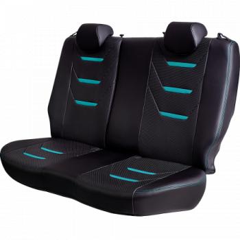 6 999 р. Комплект чехлов для сидений (РЗС 60/40+подлок. 2Г Орегон) ТУРИН-2 Lord Autofashion  Hyundai Creta  SU (2020-2022) (черный, вставка черная+бирюза, строчка бирюза)  с доставкой в г. Керчь. Увеличить фотографию 8