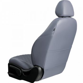 19 649 р. Комплект чехлов для сидений (РЗСиС 40/60 3Г Орегон) БАЙРОН Lord Autofashion  KIA Ceed  2 JD (2012-2018) дорестайлинг универсал, дорестайлинг, хэтчбэк, рестайлинг универсал, рестайлинг, хэтчбэк (серый, вставка серая, строчка темно-серая)  с доставкой в г. Керчь. Увеличить фотографию 2