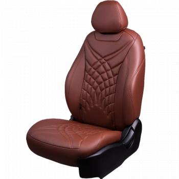 Комплект чехлов для сидений (РЗСиС 40/60 3Г Орегон) БАЙРОН ст ЖУК Lord Autofashion KIA Ceed  2 JD (2012-2018) дорестайлинг универсал, дорестайлинг, хэтчбэк, рестайлинг универсал, рестайлинг, хэтчбэк (коричневый, вставка коричневая+светло-коричневая, строчка светло-коричневая)
