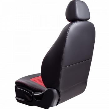 9 449 р. Комплект чехлов для сидений (РЗС 40/60 2Г Илана+Орегон) ТУРИН Lord Autofashion KIA Cerato 2 TD седан (2008-2013) (черный, вставка красная, строчка красная)  с доставкой в г. Керчь. Увеличить фотографию 9