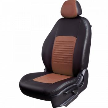  Комплект чехлов для сидений (РЗС 40/60 3П Илана+Орегон) ТУРИН СТ Lord Autofashion KIA Cerato  4 BD (2018-2025) дорестайлинг седан, дорестайлинг, хэтчбэк, рестайлинг седан (черный, вставка темно-коричневая/бежевая, строчка темно-коричневая)