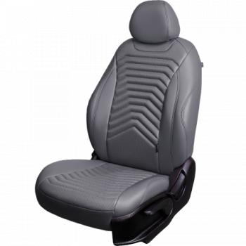 Комплект чехлов для сидений (РЗС 60/40 2Г Орегон) БАЙРОН ст ПРЕЗИДЕНТ Lord Autofashion KIA Rio  3 QB (2011-2017) дорестайлинг седан, рестайлинг седан (серый, вставка серая/темно-серая, строчка темно-серая)