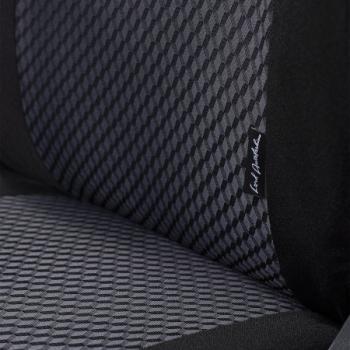 2 499 р. Комплект чехлов для сидений (РЗС 60/40 2Г жаккард) СТАНДАРТ Lord Autofashion  KIA Rio  3 QB (2011-2017) дорестайлинг седан, рестайлинг седан (черный, вставка РОМБ 3D белая, строчка черная)  с доставкой в г. Керчь. Увеличить фотографию 13