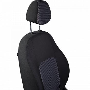 2 499 р. Комплект чехлов для сидений (РЗС 60/40 2Г жаккард) СТАНДАРТ Lord Autofashion  KIA Rio  3 QB (2011-2017) дорестайлинг седан, рестайлинг седан (черный, вставка РОМБ 3D белая, строчка черная)  с доставкой в г. Керчь. Увеличить фотографию 4