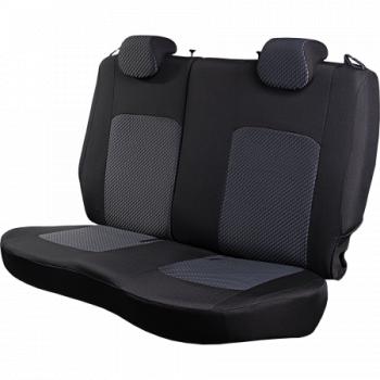 2 499 р. Комплект чехлов для сидений (РЗС 60/40 2Г жаккард) СТАНДАРТ Lord Autofashion  KIA Rio  3 QB (2011-2017) дорестайлинг седан, рестайлинг седан (черный, вставка РОМБ 3D белая, строчка черная)  с доставкой в г. Керчь. Увеличить фотографию 6