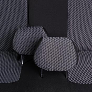 2 499 р. Комплект чехлов для сидений (РЗС 60/40 2Г жаккард) СТАНДАРТ Lord Autofashion  KIA Rio  3 QB (2011-2017) дорестайлинг седан, рестайлинг седан (черный, вставка РОМБ 3D белая, строчка черная)  с доставкой в г. Керчь. Увеличить фотографию 10