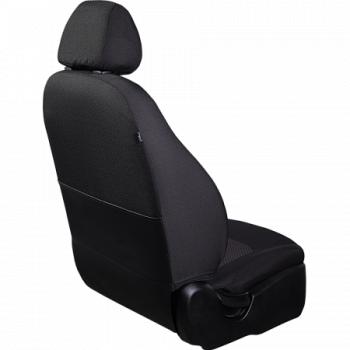 2 499 р. Комплект чехлов для сидений (РЗС 60/40 2Г жаккард) СТАНДАРТ Lord Autofashion  KIA Rio  3 QB (2011-2017) дорестайлинг седан, рестайлинг седан (черный, вставка Сеул красный, строчка черная)  с доставкой в г. Керчь. Увеличить фотографию 2