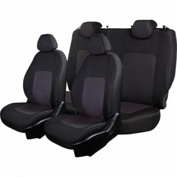 2 499 р. Комплект чехлов для сидений (РЗС 60/40 2Г жаккард) СТАНДАРТ Lord Autofashion  KIA Rio  3 QB (2011-2017) дорестайлинг седан, рестайлинг седан (черный, вставка Сеул красный, строчка черная)  с доставкой в г. Керчь. Увеличить фотографию 3