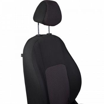 2 499 р. Комплект чехлов для сидений (РЗС 60/40 2Г жаккард) СТАНДАРТ Lord Autofashion  KIA Rio  3 QB (2011-2017) дорестайлинг седан, рестайлинг седан (черный, вставка Сеул красный, строчка черная)  с доставкой в г. Керчь. Увеличить фотографию 9