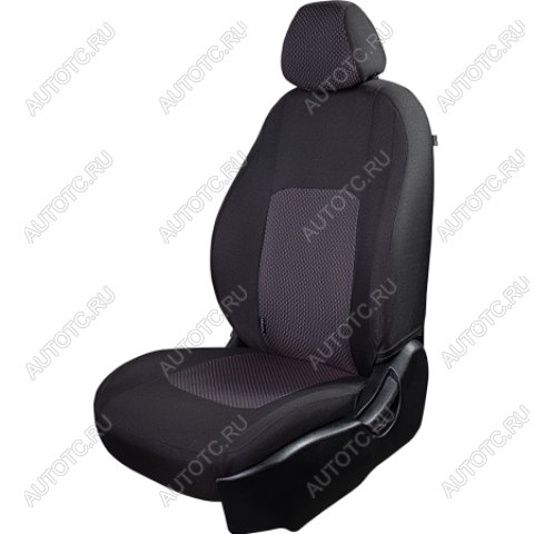 2 499 р. Комплект чехлов для сидений (РЗС 60/40 2Г жаккард) СТАНДАРТ Lord Autofashion  KIA Rio  3 QB (2011-2017) дорестайлинг седан, рестайлинг седан (черный, вставка Сеул красный, строчка черная)  с доставкой в г. Керчь