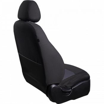 2 499 р. Комплект чехлов для сидений (РЗС 60/40 2Г жаккард) СТАНДАРТ Lord Autofashion  KIA Rio  3 QB (2011-2017) дорестайлинг седан, рестайлинг седан (черный, вставка Сеул синяя, строчка черная)  с доставкой в г. Керчь. Увеличить фотографию 3