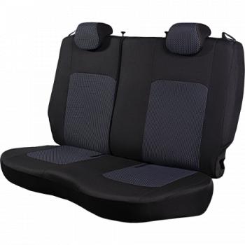2 499 р. Комплект чехлов для сидений (РЗС 60/40 2Г жаккард) СТАНДАРТ Lord Autofashion  KIA Rio  3 QB (2011-2017) дорестайлинг седан, рестайлинг седан (черный, вставка Сеул синяя, строчка черная)  с доставкой в г. Керчь. Увеличить фотографию 6