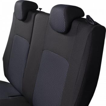 2 499 р. Комплект чехлов для сидений (РЗС 60/40 2Г жаккард) СТАНДАРТ Lord Autofashion  KIA Rio  3 QB (2011-2017) дорестайлинг седан, рестайлинг седан (черный, вставка Сеул синяя, строчка черная)  с доставкой в г. Керчь. Увеличить фотографию 7